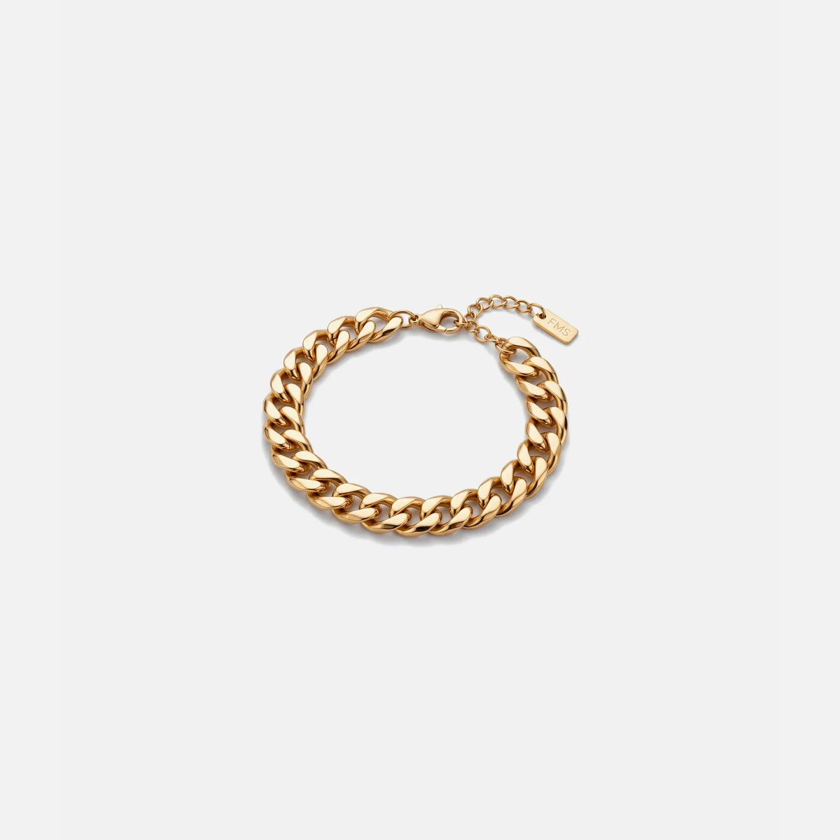 Cuban Link Bracelet in gold PVD stainless steel, studio packshot