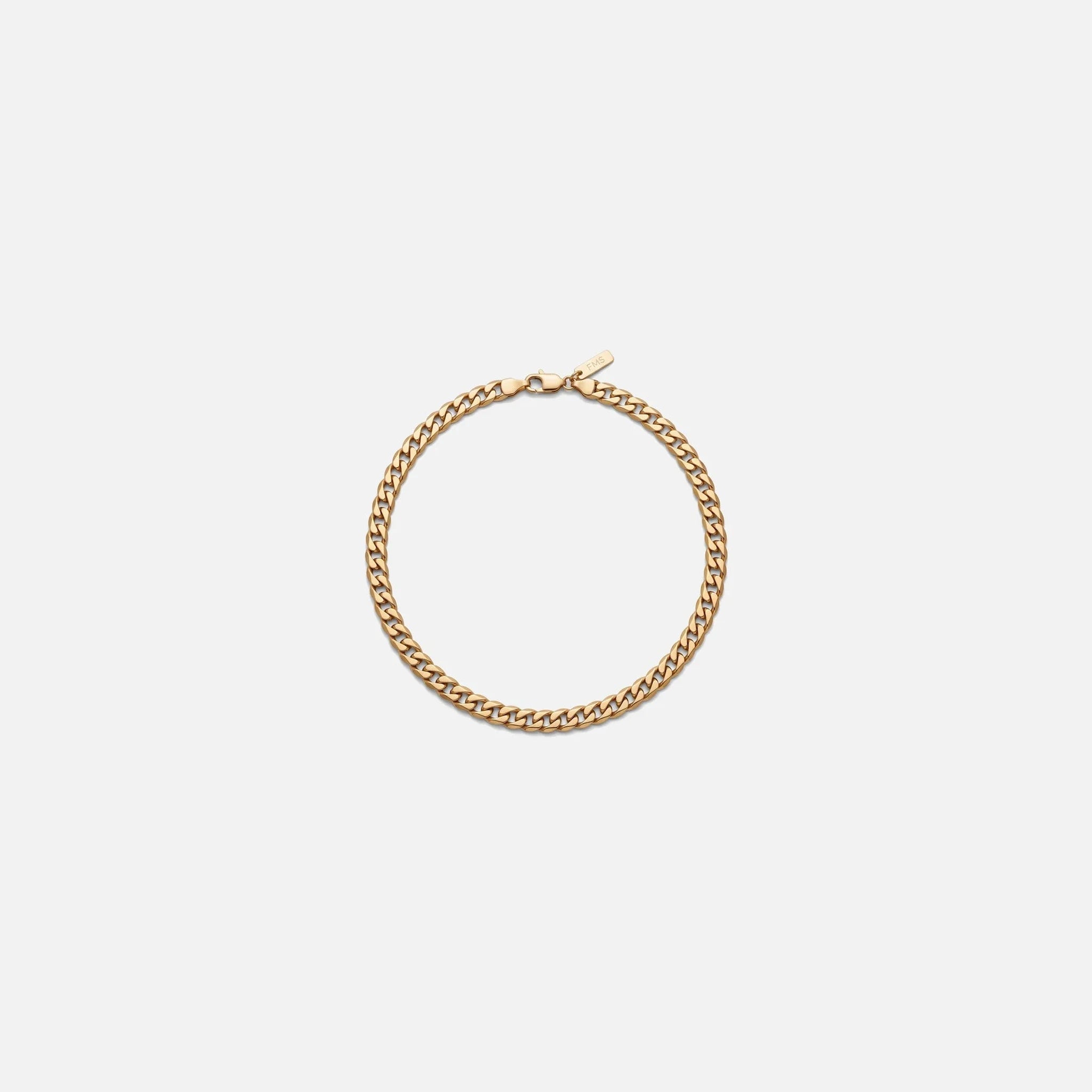 Curb Chain Necklace in gold PVD stainless steel, studio packshot